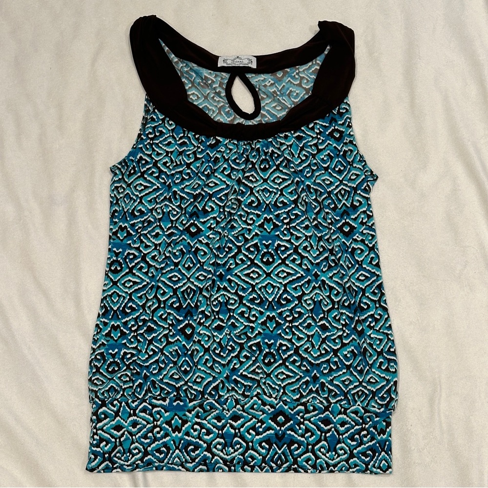 Trixxi Clothing Company Blouse | Blue and Brown | Size Medium